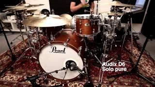 Audix D6 vs. Shure Beta 52 Bassdrum Mic Shootout on Pearl Reference Pure