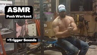 ASMR Gym Push Workout - Gum Chewing, Heavy Breathing + Trigger Sounds