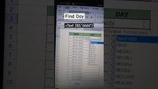 Find day #excel #computer #youtube #toc #theonlinecoaching #shortvideo #shorts