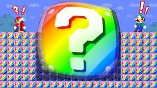 Super Mario Bros. but RAINBOW Jelly Question Blocks Are Random Sizes? | ADN MARIO GAME