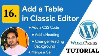 How to create a Table in WordPress Classic Editor | How to Add Tables in Classic Editor Posts