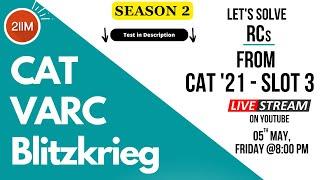 2IIM CAT VARC Blitzkrieg | Season 2 | RCs from 2021 Slot 3 - Language & Robots | 2IIM CAT Coaching