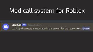 How to make a mod call system in Roblox