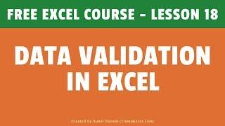 Data Validation in Excel | Drop-down lists | FREE Excel Course