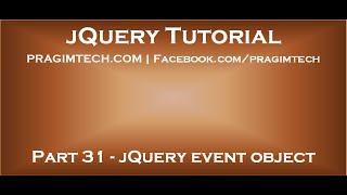 jQuery event object