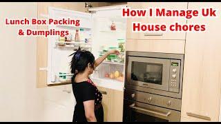 How I Manage Uk House chores ‍️|| Lunch Box Packing |Dumplings #londontamil #tamil #vlog #cooking