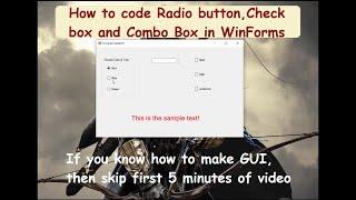 How to change font size, & color through code in Windows forms C# | Radio Button, Combo & Check Box