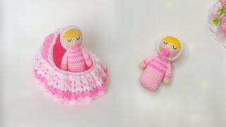 How to crochet a small baby doll // Amigurumi doll 