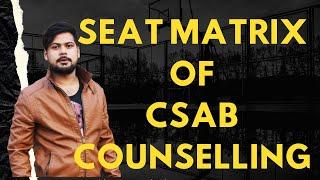 SEAT MATRIX & DETAILS ABOUT CSAB COUNSELLING / B.ARCH 2021