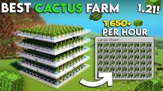 Minecraft BEST Cactus From 1.21 - Easiest Cactus Farm Tutorial Minecraft - 1,650+ Per/h