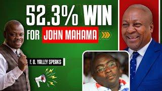 F.D.Yalley Storms GhOneTV - Prophesies 52.3% win for Mahama