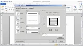 Word 2010: Paragraph Borders