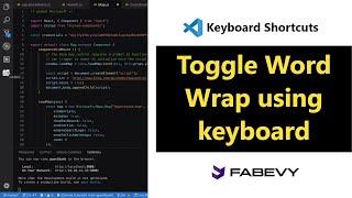 Visual Studio Code Shortcut 10 | Toggle word wrap using Keyboard