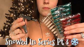 ASMR Doing Your Nails While Snowed In (Series Pt 3) | rummaging, clipping, & brushing sounds