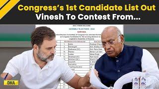 Congress Candidate List: Congress Releases 1st List Of 31 Candidates; Vinesh Phogat To Contest..