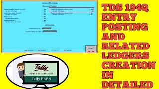 Tds entry in tally erp9 | 194Q TDS on Purchase of Goods Entry In Tally