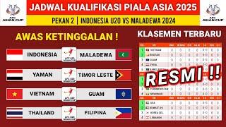 Jadwal Kualifikasi piala Asia U20: Indonesia vs Maladewa - Klasemen Kualifikasi piala Asia U20 2024.