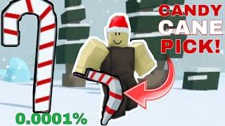 *SECRET* CANDY CANE PICKAXE!!! (HOW TO GET!) *0.001% CHANCE?!* (Booga Booga Hybrid)