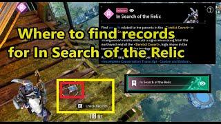 In Search of the Relic - Where to find records in Derelict Covert in Echo Swamp The First Descendant