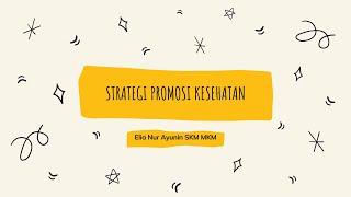 Strategi Promosi Kesehatan