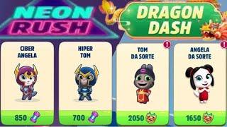 Talking Tom Gold Run Dragon Dash vs Neon Rush Event Hyper Tom vs Fortune Tom vs Cyber Angela