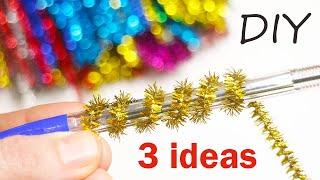 3 NEW IDEAS NEW YEAR TOYS Made of chenille wire Christmas DIY