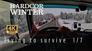 Let's begin the winter POV Truck Driving Norway 4K60 Volvo FH540