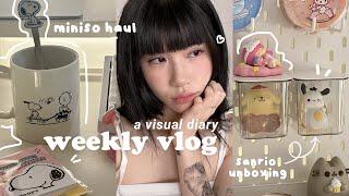 life lately: my visual diary  snoopy miniso haul, sanrio unbox & cafe fun on a un productive day️