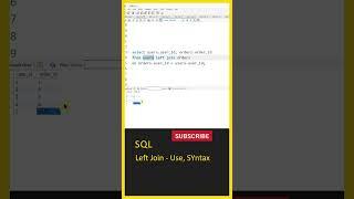 SQL Tutorial For Beginners, SQL Joins (Left Join - Use, Syntax), SQL in Telugu, Learn MySQL, My SQL