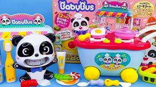 Toy ASMR | Satisfying with unboxing Panda Kitchen Playset | Eating with BabyBus베이비버스와 함께 식사하기