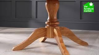 Solid Oak Round 4 Seater Dining Table with Pedestal Base