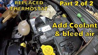 Replacing thermostat on jeep Renegade, compass or dodge  Bleed air  Part 2 of 2