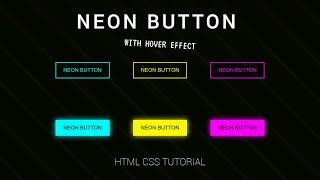 Neon  Button Animation Effects on Hover Using Html  and Css | How to make Glowing Neon Button Css