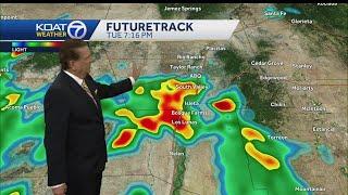 Scattered storms before a hotter pattern