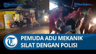 Video Viral Pemuda Unjuk Pencak Silat Hingga Nyaris Baku Hantam dengan Aparat