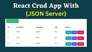 React Axios Crud App with JSON server | ReactJS Axios Rest API | React Crud App with JSON server