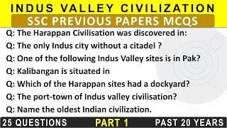 Indus Valley Civilization | Part 1 | Ancient History| SSC Previous Year Questions |  #indus #harappa