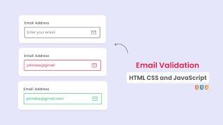 Email Validation in HTML CSS & Javascript | Email Validation in Javascript | Code With Harsh