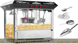 Olde Midway Bar Style Popcorn Machine Maker Popper with 10-Ounce Kettle - Black