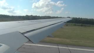 Boeing-767 UTair VP-BAG.Take off from Tyumen-Wing view