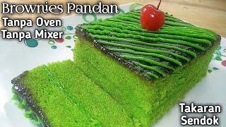 Brownies Pandan Kukus Tanpa Mixer Takaran Sendok  | Ekonomis Enak dan Lembut