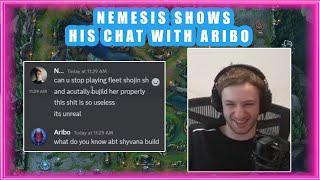 Nemesis Shows His Discord Chat with ARIBO 