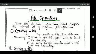 Operating System: File Operations