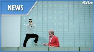 Prime Minister Theresa May dancing Gangnam style montage