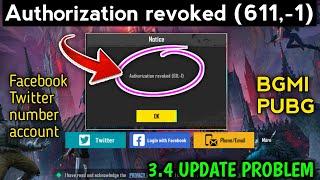 Authorization revoked (611,-1) Pubg BGMI authorization revoked 611 problem Fix New update ll