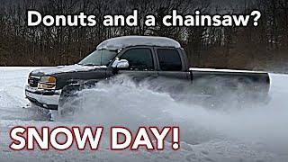 Snow Day! Donuts and a Chainsaw of course! - Stuck in the Snow