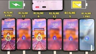 Realme 6 Pro vs Realme XT vs Realme 6 vs Realme X2 vs Realme X vs Realme 5 Pro Battery Charging Test