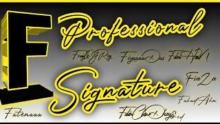 F Signature Style। How to write signature letter for f