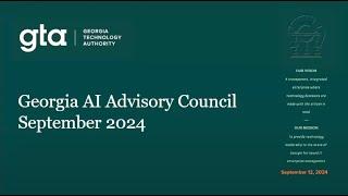 AI Advisory Council Meeting - September 12, 2024