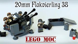 MOC ** LEGO WW2 20mm Flakvierling 38 - Anti-aircraft Gun - German Army (Flak 38 Build Instructions)